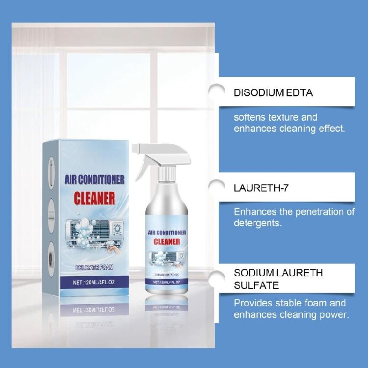 120ml Air Conditioner Cleaner Household Multipurpose Cleaning Spray Supply for Bedroom Dormitory Bathroom Cleaning Tool