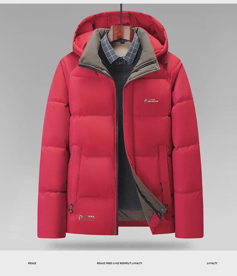 Graphene Herren-Baumwolljacke mit Kapuze – Dicker, warmer Wintermantel für junge und mittelalte Väter