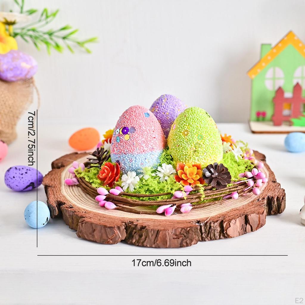 Easter Bird Nest Eggs Statue Sculpture, Festive Decor, Craft Collectible Decorative Figurine
