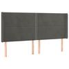 VidaXL Tête de lit avec oreilles Gris foncé 183x16x118-128 cm Velours3119501