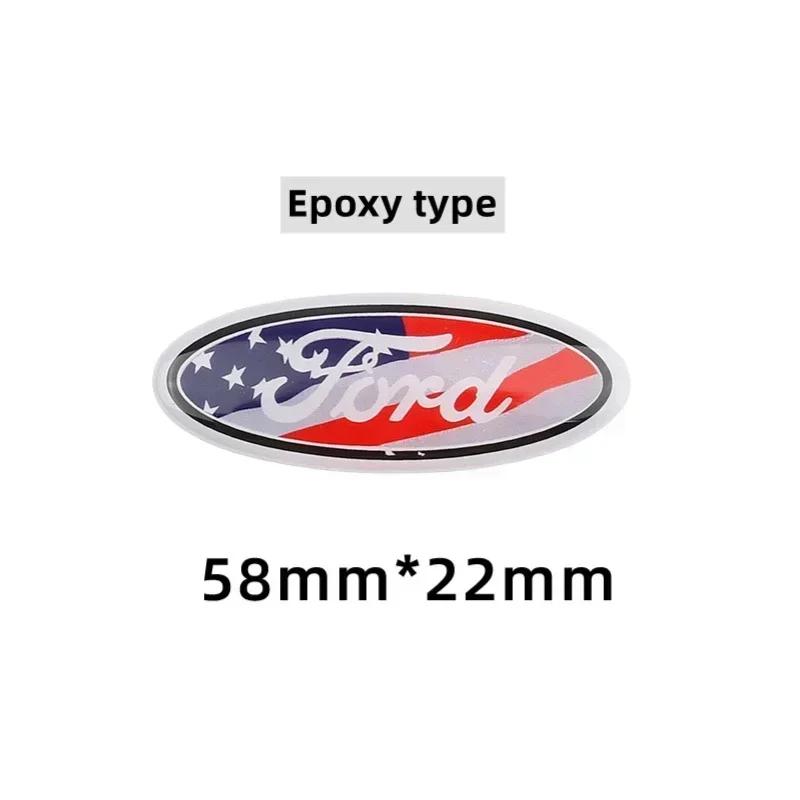 UHB24 for Ford Focus 3 MK2 Fiesta MK7 Mondeo Mk4 Fusion Kuga Transit Edge F150 58x22mm Car Steering Wheel Center Emblem Sticker
