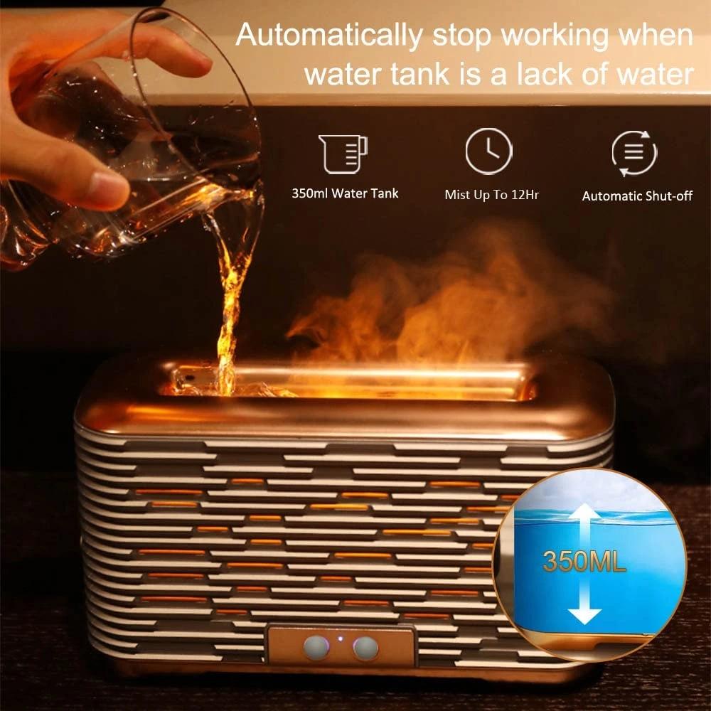 Vzduchový olejový difuzér Depulat Flame Ultra tichý zvlhčovač chladné mlhy Bezvodá ochrana proti automatickému vypnutí Aroma difuzér pro domácí kancelář