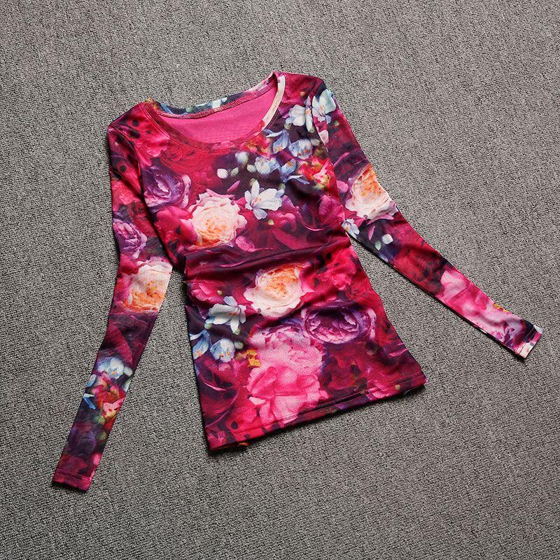 

Шикарная и красивая рубашка с длинными рукавами и принтом, новинка 2024 года Rose Red M