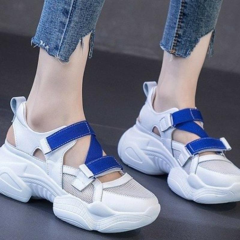Fashion Size 40 Sports Sandals Women's Thick Soled Sponge Cake Casual Summer 2024 New Versatile Headband Hollowed Out Women's Sandals