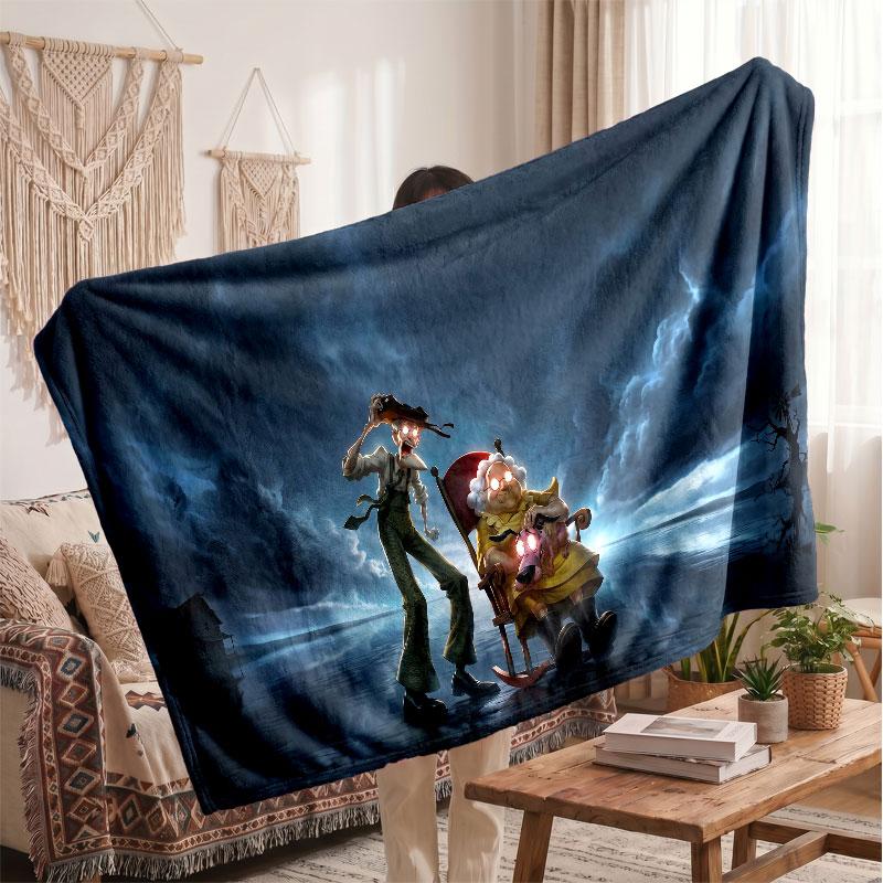 Warm Flannel BlanketCourage the Cowardly Dog Soft Cozy Throw Blanket for Bedroom Couch