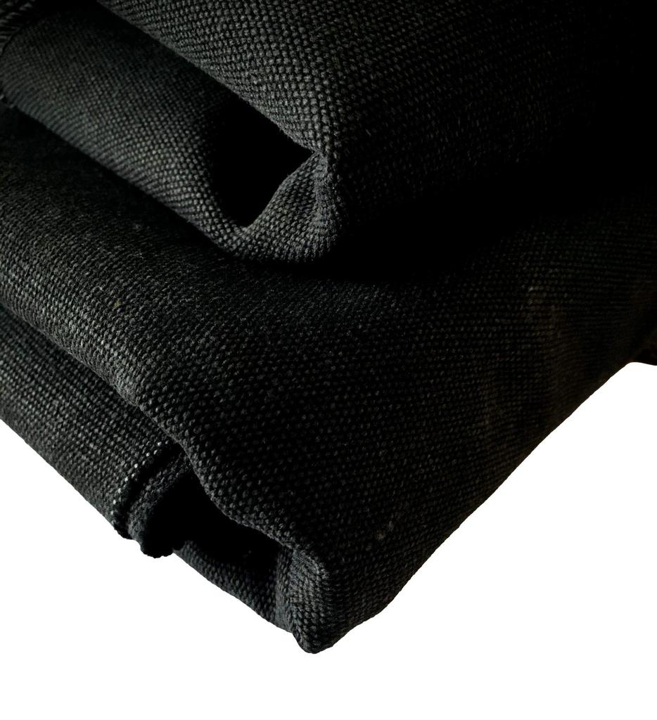 Washed Canvas Washable Discoloration Canvas Thick Plain Fabric Canvas Fabric Campus Fabric Cotton Craft Handmade (Black 1m)