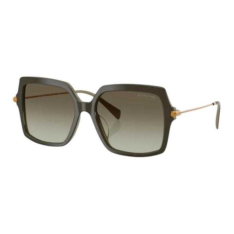 MICHAEL KORS Color Block Design Acetate Metal Irregular Sunglasses Women s Green