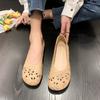 Mère Femmes Chaussures Sandales Ballerines Découpe Slip On Mocassins Doux Été Plage Vintage Grande Taille