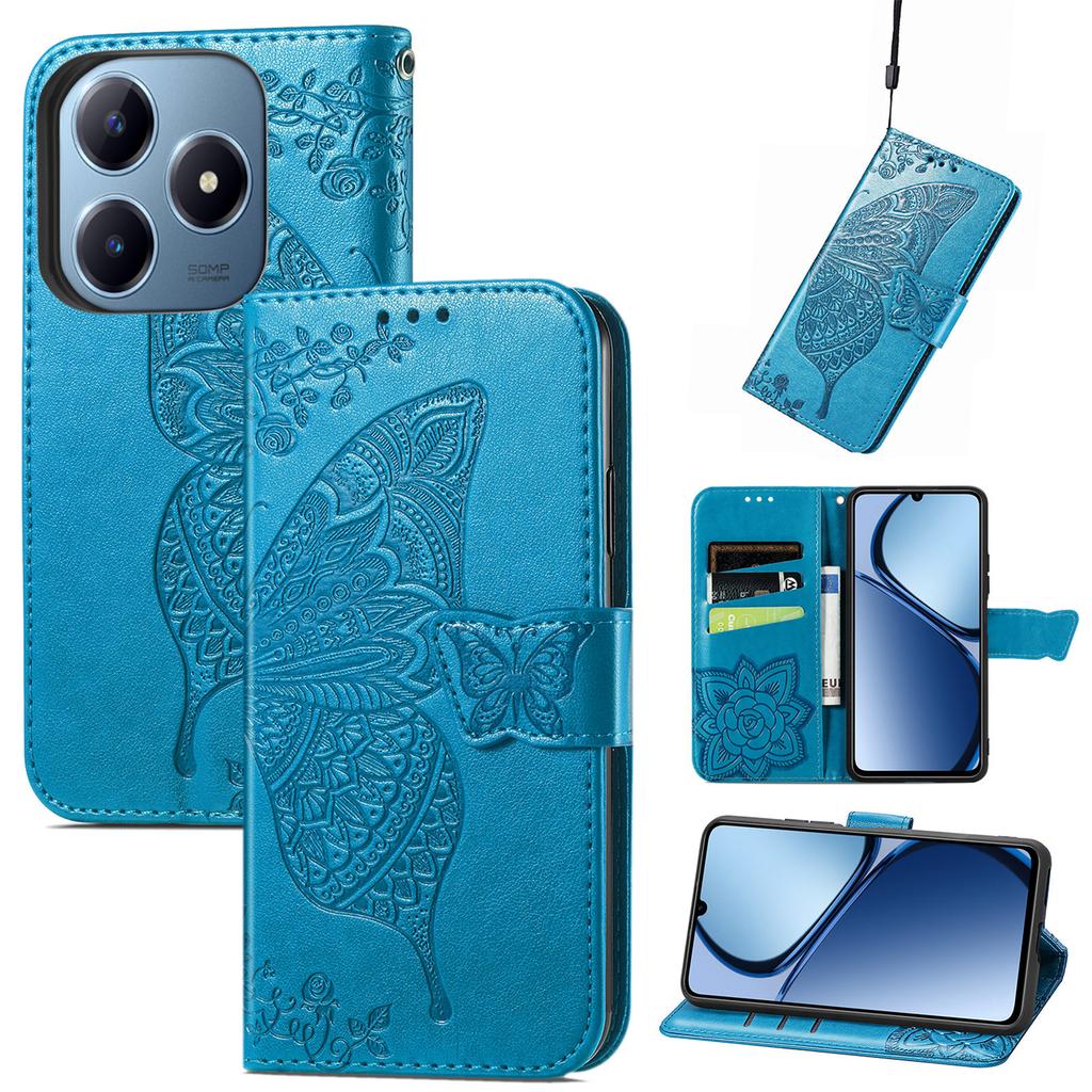 For Realme Note 60x 4G/C63 4G/C61 4G Case PU Leather Wallet Phone Cover Butterfly Pattern