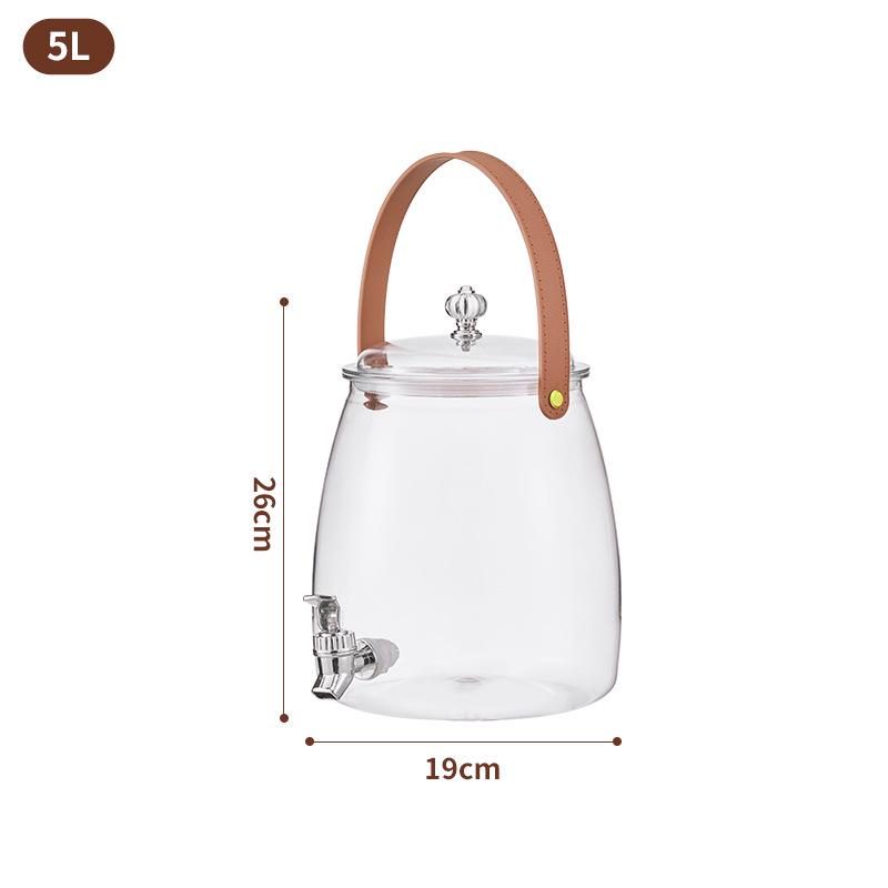Large Capacity Refrigerator Water Dispenser with Faucet -  Fruit Tea Cold Water Jug & Beverage Bucket