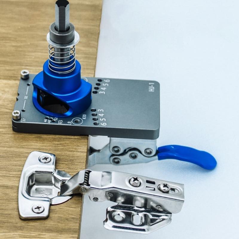 Carpentry Hole Drilling Guide Locator 35mm Hinge Boring Jig with Fixture Aluminum Hole Opener Template Door Cabinets