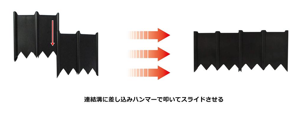 Sanka Grass Root Stopper Regular 16cm X Height of Black Just Hammer Can Be Cut To Can Be Retaining Flower Bed Garden Made In Japan (Width 13.7cm) [Set