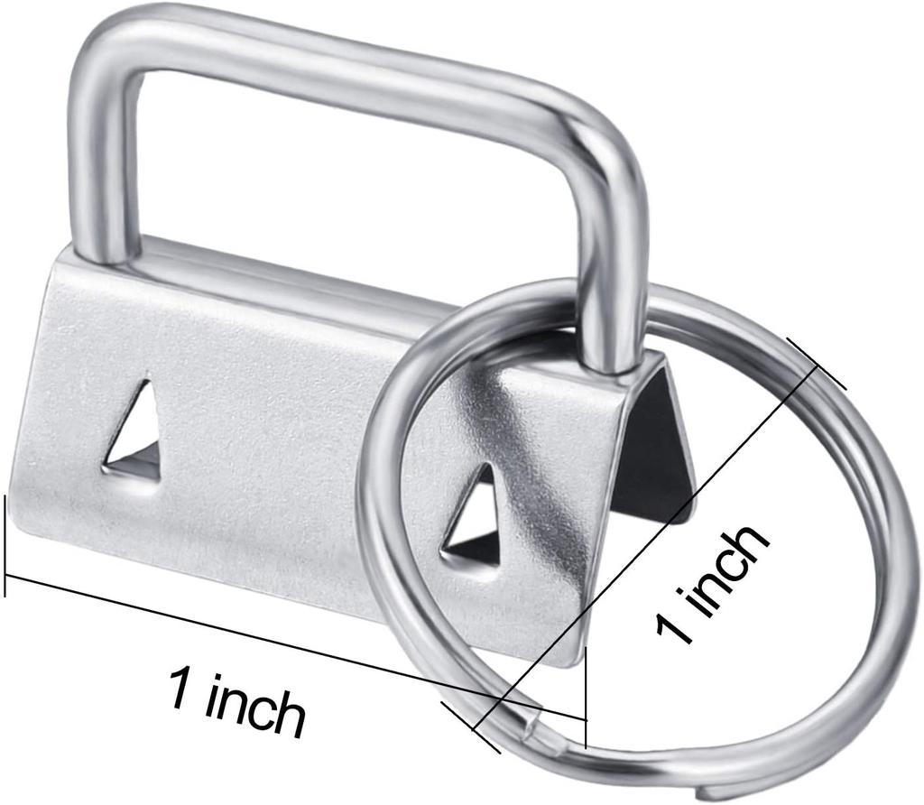 50 Pieces Key Fob Hardware Key Chain Fob Wristlet Hardware With Key Ring For Lanyard