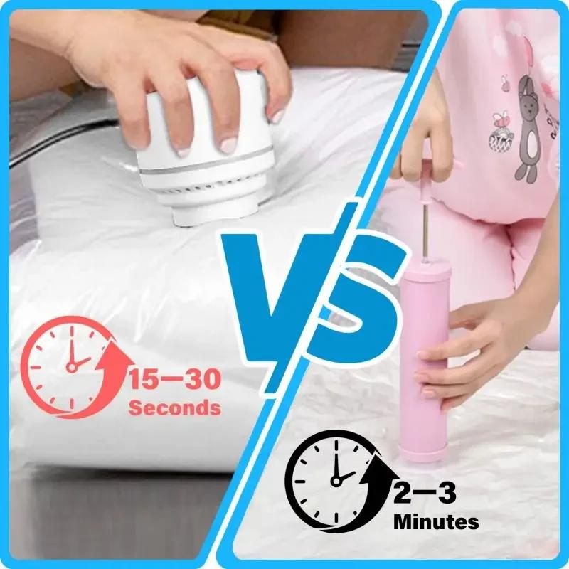 Vakuumbeutel für Kleidung, Luftvakuumbeutel mit Pumpe, Reiseutensilien, platzsparende Beutel für Bettdecken und Decken, Aufbewahrungs-Organizer