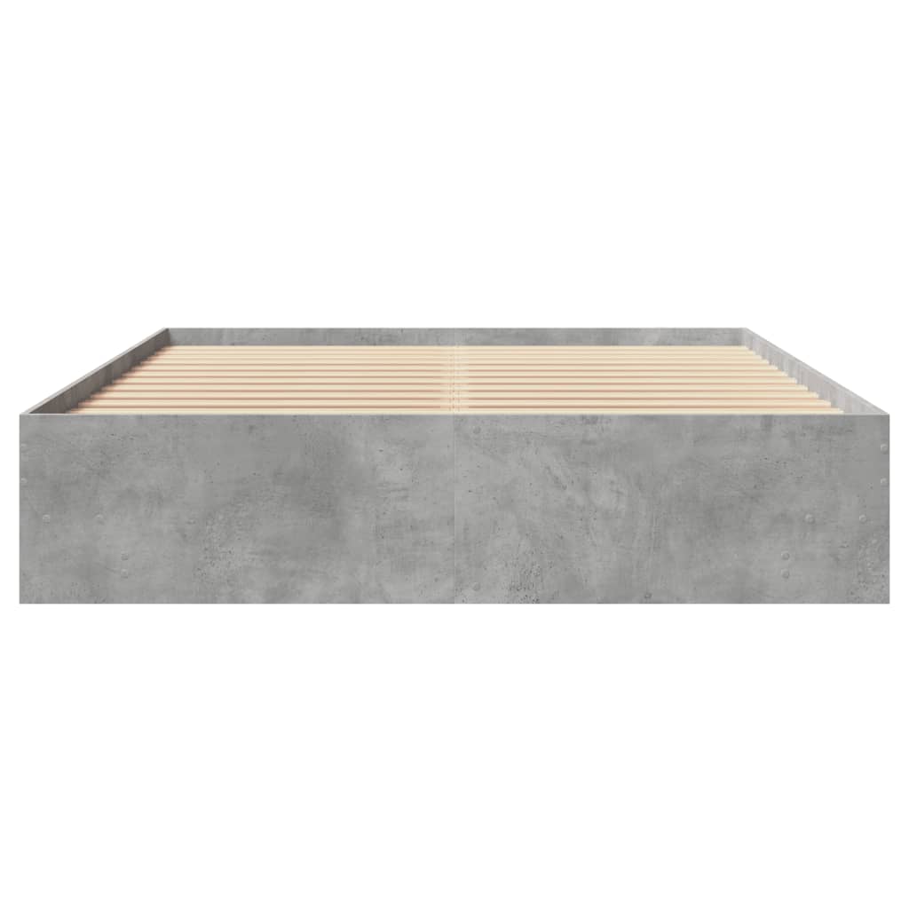 Bed Frame without Mattress Concrete Grey 160 x 200 cm Engineered Wood
