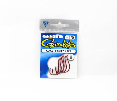 Gamakatsu Ahtapot Kancası Kırmızı Boyut 1/0 ,6 Paket başına (1200)