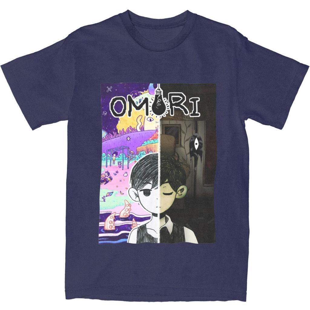 Anime Game Omori TShirt Unisex Y2K Retro 100 Cotton T Shirts Summer Crew Neck Harajuku Tee Shirt Wholesale Big Size Tops