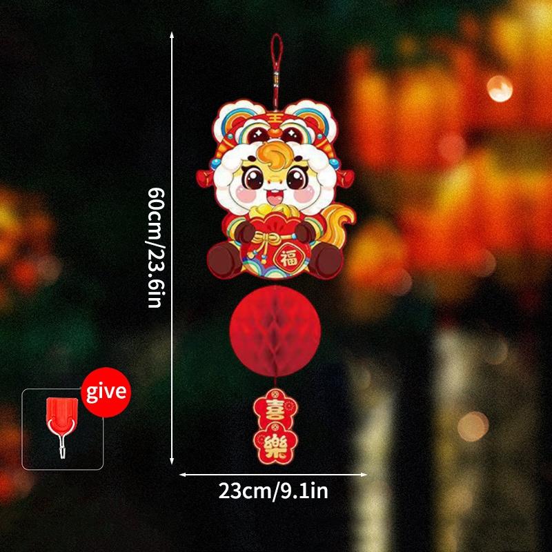 Chinese New Year Red Paper Lantern 2025 Paper Honeycomb LanternsChinese Spring Festival Ornament New Year Hanging Pendants