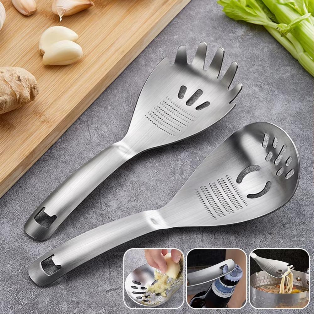 

Ложки для измельчения из нержавеющей стали Многофункциональная кулинарная ложка Новая терка-измельчитель для чеснока и имбиря style 2