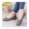Women's Woven Flat Casual Shoes, Solid Color, Home and Outdoor, Fly Woven Breathable Single Shoes, Soft Sole Flat Shoes, Square Toe Casual Shoes