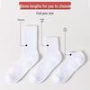 Black & White Solid Sport Socks: Cushioned, Simple, and Versatile for Basketball & Running.