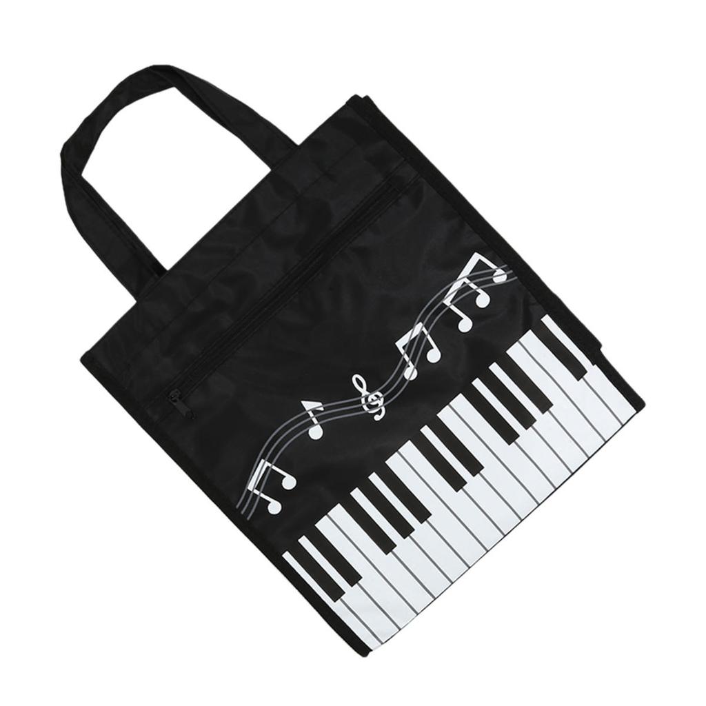 Piano Keys Handbag Small Piano Music Printed Bag Reusable Tote Bag Shoulder Shopping Bag Book File Storage Pouch Durable