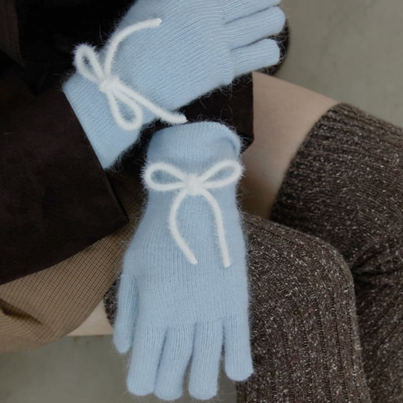 LOVE ME MONSTER [W Concept Exclusive] Ribbon Angora Glove_5COL (L244WGV010)