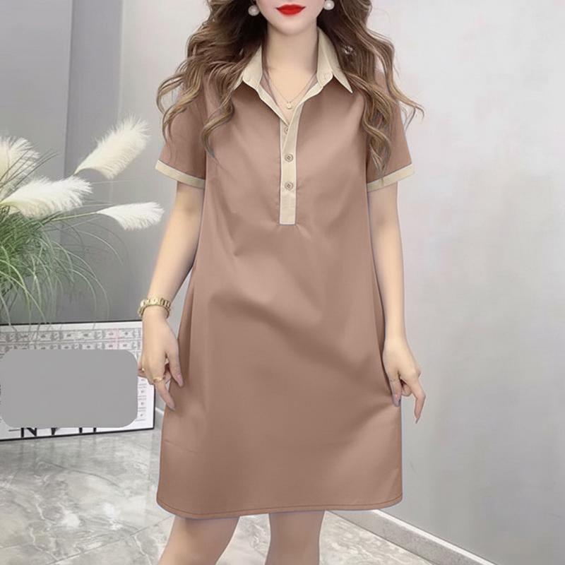 ZANZEA Women Casual Turn Down Collar Short Sleeve Shirt Dress