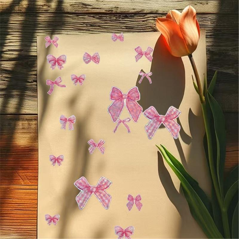 500Pcs Glittering Bowknot Sticker Adhesive Wrapping Label for Scrapbooking Journal Notebook Packaging Party Decoration