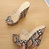 Liyke PVC Transparent Shoes For Women Wedges Slippers Summer Fashion Open Toe Snake Print Platform High Heels Sandals Female