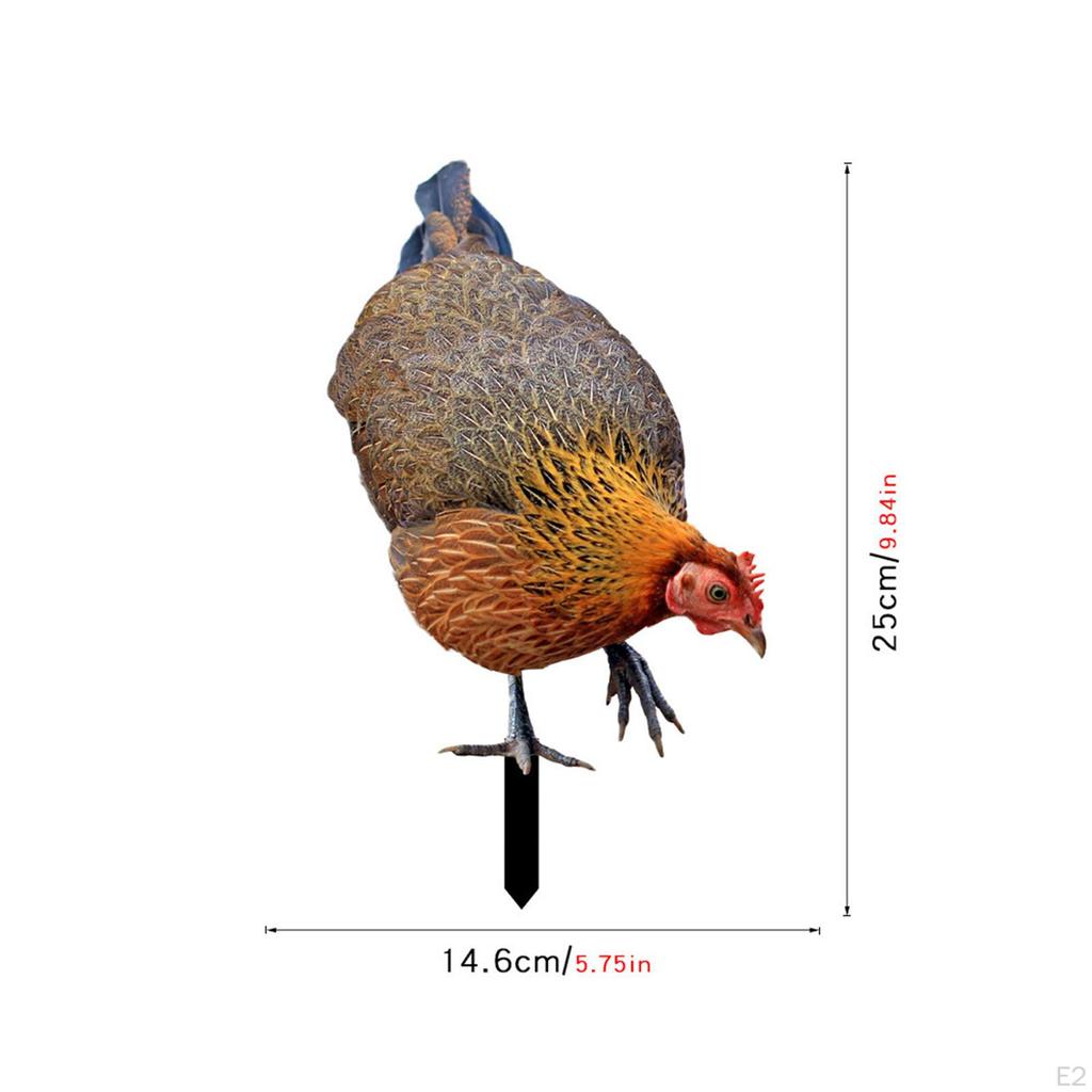 Animal Statue Stakes Realistic Chicken Sculpture Rooster Stake Garden for Lawn Yard