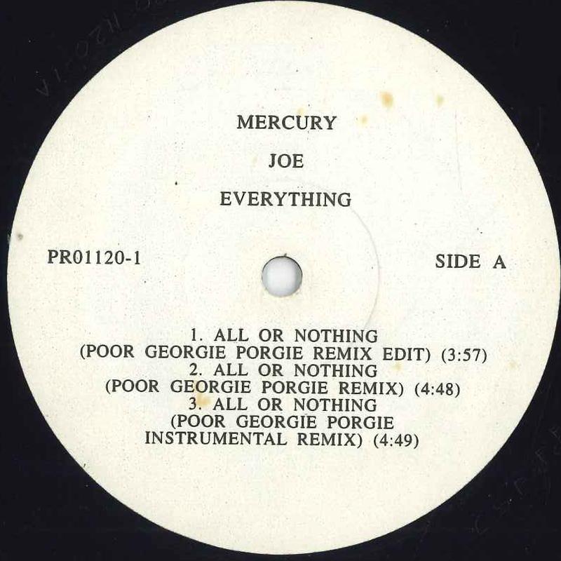 12inch Record JOE - All Or Nothing (The Poor Georgie Po PRO11201,MR095 Mercury 1999 Japan Rap & Hip-Hop/R&B Used