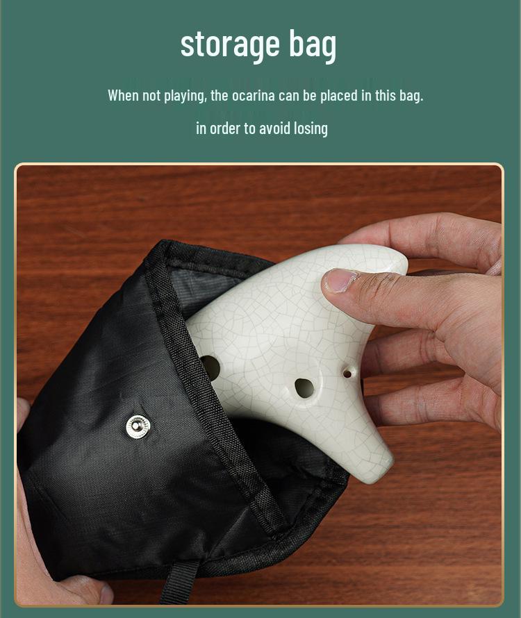 Alto C Key 12-Hole Smoked Ocarina for Professionals and Beginners