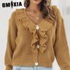 Women's Autumn Winter Solid Color Print Long Sleeve V Neck Blouses & Shirts