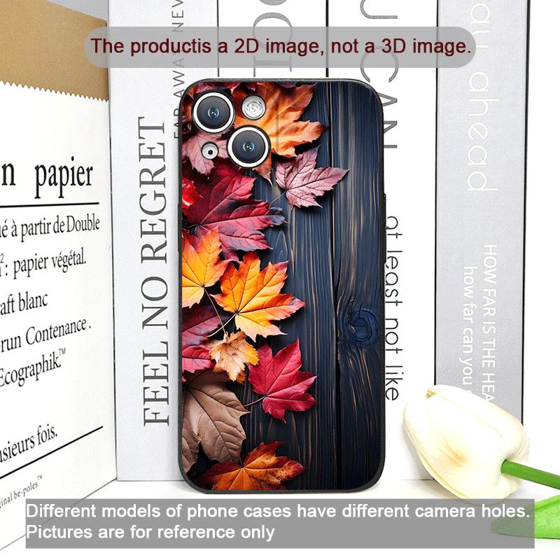 Vintage Autumn Fall Maple Leaf Pattern Phone Case for iPhone 17 16 12 11 14 Plus 13 15 Pro Max 12 13 Mini X XS XR Soft Cover Y2K
