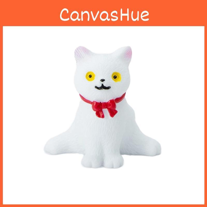 Cute Micro Cat Landscape Resin Ornament With Bow Tie Design For Home Decoration