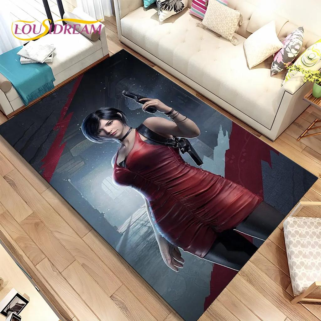 3D R-Resident Evil Games Gamer Area Rug,Carpet Rug for Living Room Bedroom Sofa Doormat Decoration, Kids Play Non-slip Floor Mat