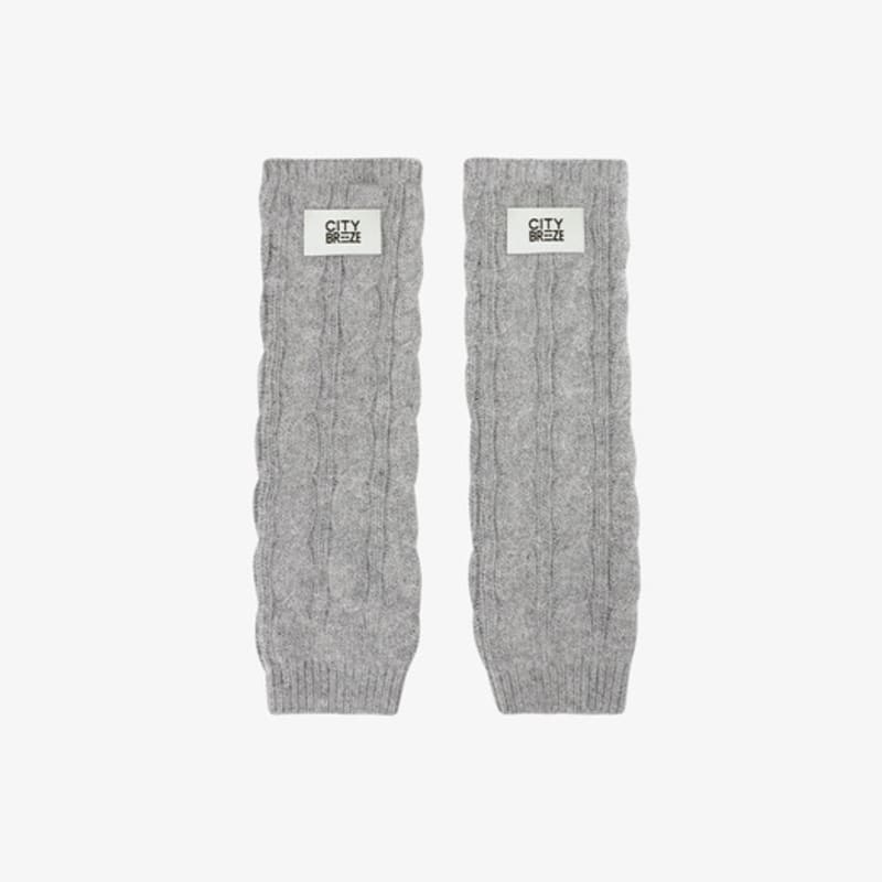 CITYBREEZE Angora Cable Knit Hand Warmer_GREY