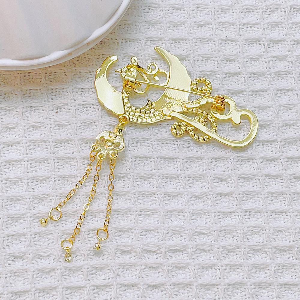 High-end Temperament Phoenix Brooch, Exquisite Color Oil Painting and High-end Feeling