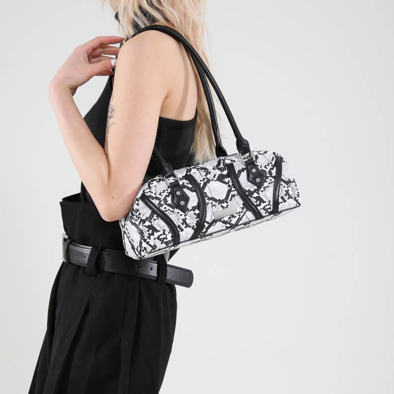 Snake Pattern PU Square Shoulder Bags High Quality Sense of Luxury Personality Popularity Women's Armpit Bags 2025 Fashion New