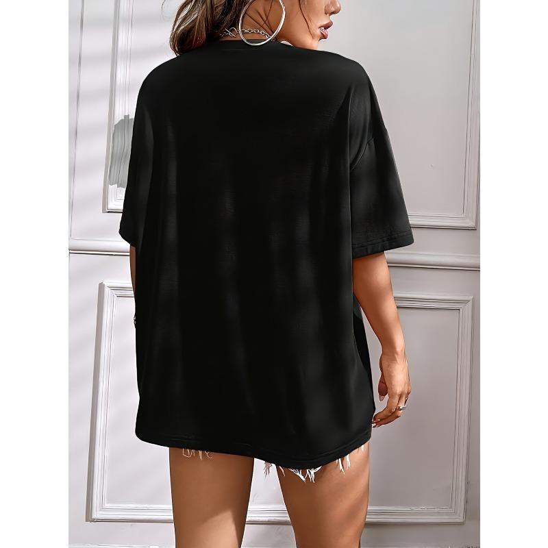 White Crew Neck T Shirt With Blue Rose Print For Casual Wear