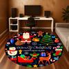 1pc Christmas Happy New Year Round Chair Mat Area Rug - Non-Slip, Floor Mat for Office, Bedroom, and Indoor Decor -1002011