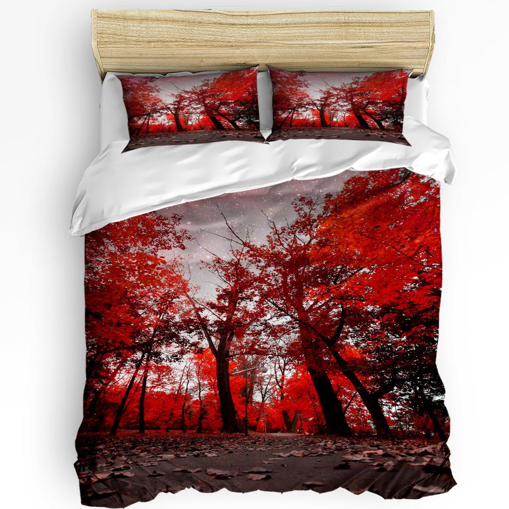 Pumpkin Thanksgiving Maple Leaf Autumn 3pcs Bedding Set For Bedroom Double Bed Home Textile Duvet Cover Quilt Cover Pillowcase