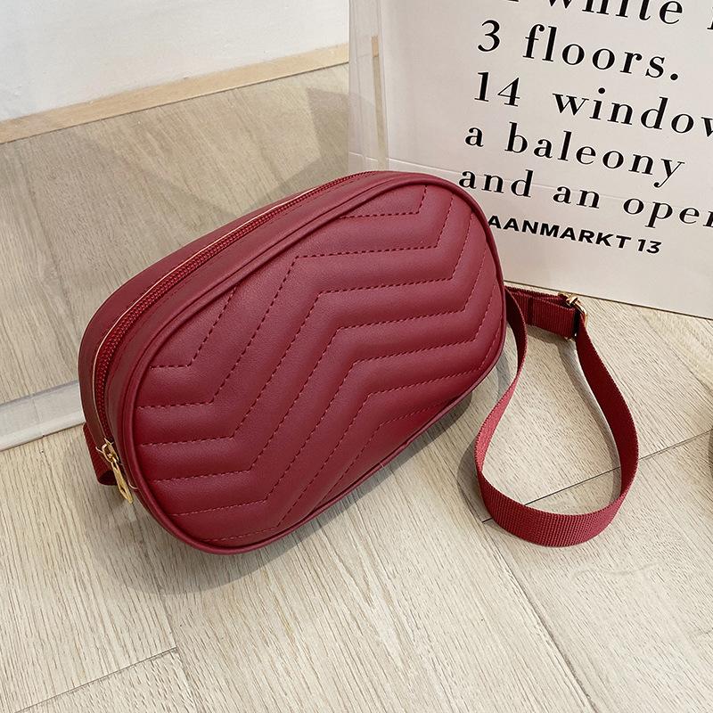 Bag women's bag solid color small bag fashion embroidered messenger bag simple breast bag waist bag embroidered diagonal span bag women's bag
