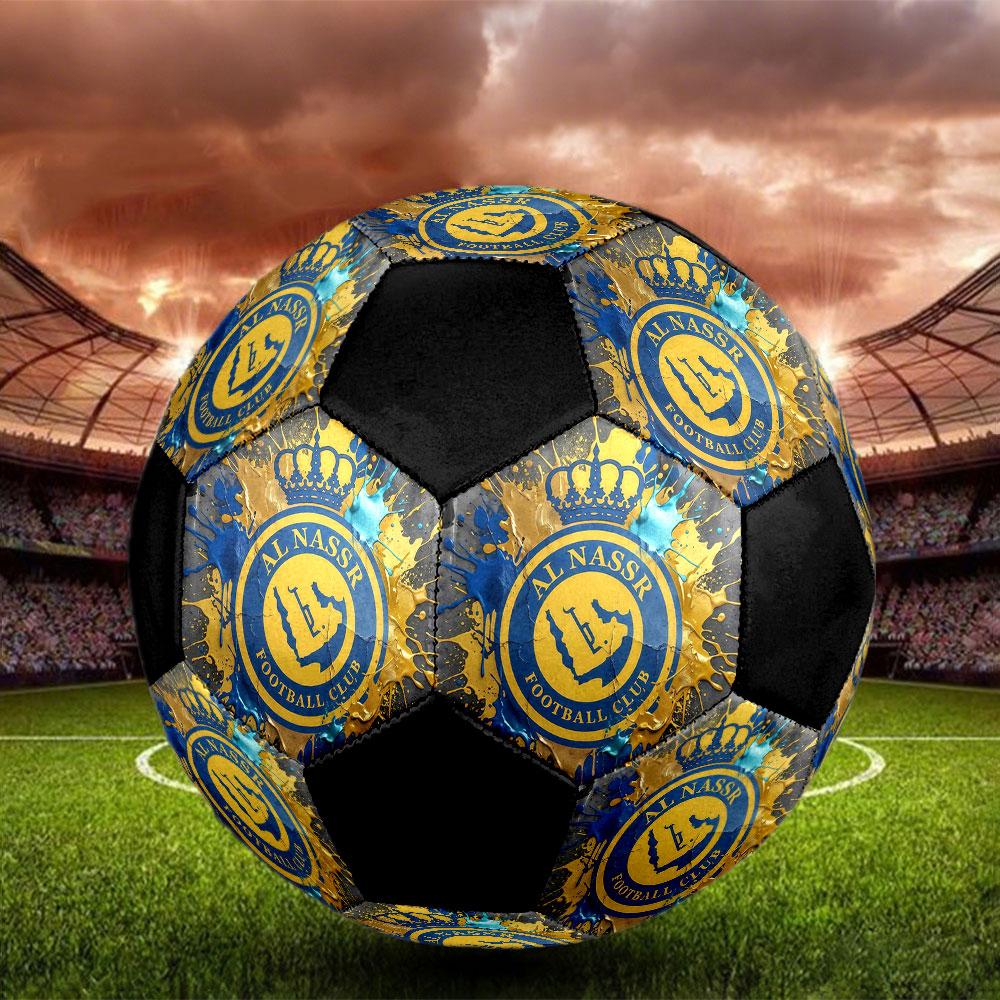 1pc Al-Nassr FC Soccer Ball Size 5 Indoor Soccer Ball Fashion Colorful Backyard Game - Great For Sports Fans Gift HE21