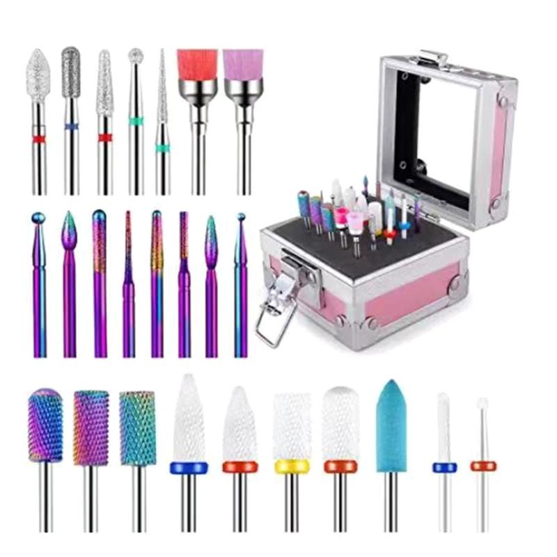 25Pieces Ceramic Nail Drill Bit 3/32 Inch Professional Tungsten Carbide Nail Drill Bits For Nails Cuticle Remover 1