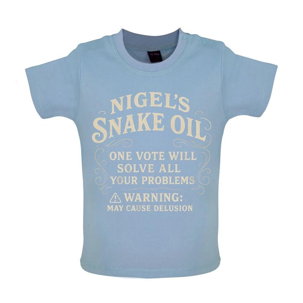 Nigel s Snake Oil Reform - Baby Kids Boys Girls Unisex T-Shirt / Babygrow - Nigel Funny Election PM 110