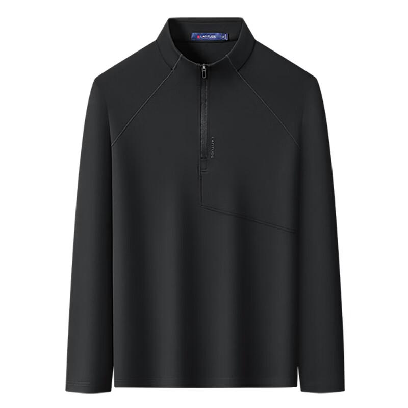 MONTAGUT Men's Casual Long-Sleeve Zipper T-Shirt
