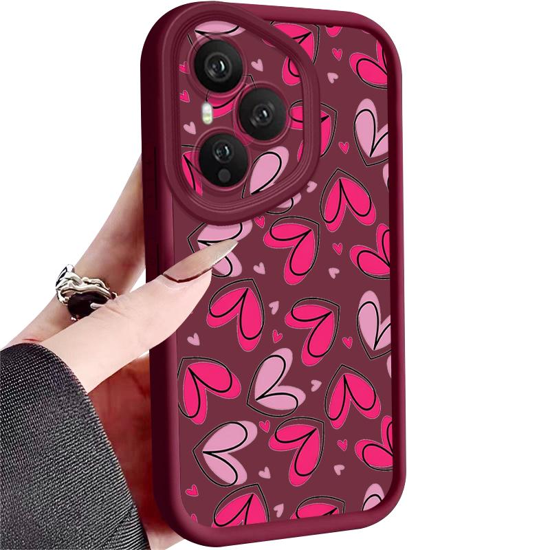Hand drawn heart-shaped pattern Case For Honor 400 Lite 200 Pro Shockproof Bumper Soft Silicone Cover For Honor X9C Smart X8C