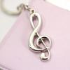 Fashion Unisex Alloy Music Note Pendant Keychain Keyring Key Ring Fob Decor